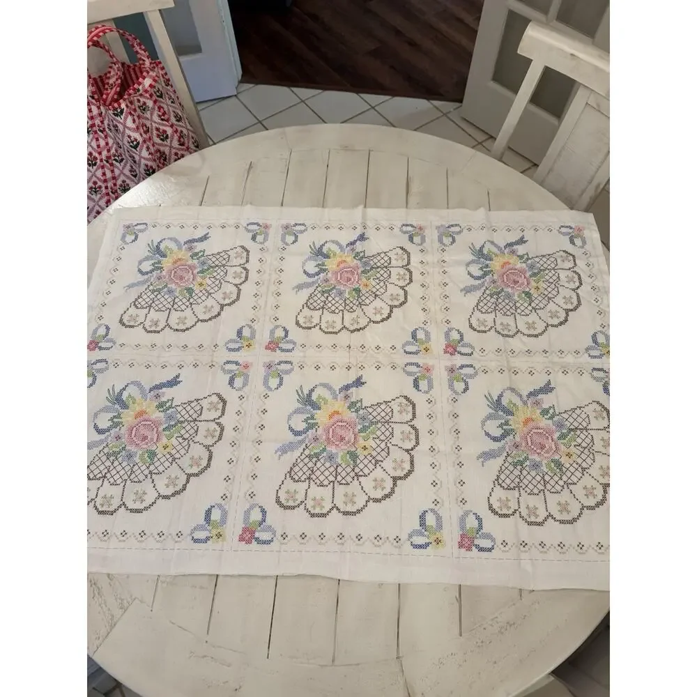 Crossstitch Panel With 6 Blocks Finished (2 Total)